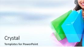  Presentation with shopping - Audience pleasing theme consisting of gift shop - shopping bags backdrop and a cool aqua colored foreground