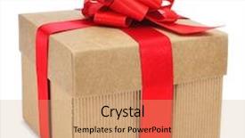  Presentation with gift ribbon - Slides enhanced with birthday card - gift with a red ribbon background and a coral colored foreground