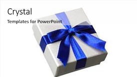  Presentation with blue water splash isolated - Audience pleasing PPT theme consisting of gift with blue bow isolated backdrop and a white colored foreground
