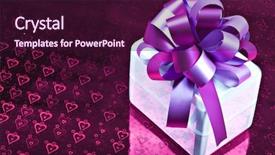  Presentation with purple heart - Beautiful PPT theme featuring gift with pink and purple backdrop and a wine colored foreground
