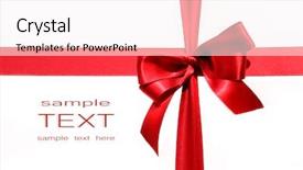  Presentation with red bow - Slides having gift wrap - big red holiday bow background and a sky blue colored foreground