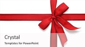  Presentation with red bow - Presentation theme with gift wrap - red bow isolated on white background and a white colored foreground