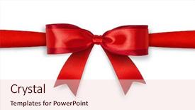  Presentation with red bow - Colorful presentation design enhanced with gift wrap - red satin bow isolated backdrop and a lemonade colored foreground