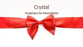  Presentation with red bow - PPT layouts with gift wrap - red satin bow isolated background and a lemonade colored foreground