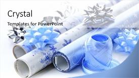 Presentation with old paper pen rolls - Amazing theme having gift wrap - rolls of christmas wrapping paper backdrop and a white colored foreground