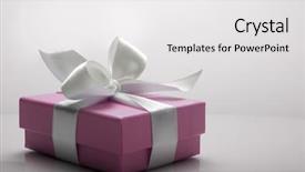  Presentation with pink ribbon - Amazing presentation theme having gift wrap - small pink box tied backdrop and a white colored foreground