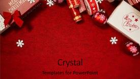  Presentation with new year - Cool new slide deck with gift wrapping - beautiful celebratory christmas background new backdrop and a crimson colored foreground