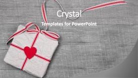  Presentation with valentine - Audience pleasing presentation design consisting of gift wrapping - wooden background with a present backdrop and a gray colored foreground