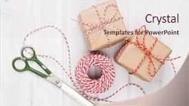  Presentation with gift - Theme consisting of gift wrapping with boxes background and a lemonade colored foreground