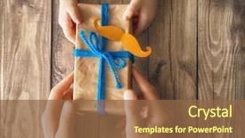  Presentation with kid s happy fathers day - Slide set featuring birthday gifts - happy father's day child congratulating background and a tawny brown colored foreground