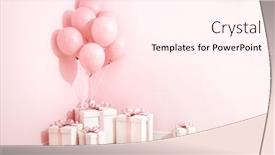 Presentation with corner - Slides enhanced with gifts-and-balloon background and a pink colored foreground