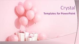  Presentation with corner - Theme with gifts-and-balloon background and a pink colored foreground