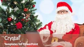  Presentation with blue lights - Slides consisting of gifts and christmas tree sitting background and a red colored foreground