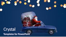  Presentation with clock countdown - PPT layouts consisting of gifts and clock at blue background and a navy blue colored foreground