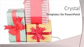  Presentation with gifts - Presentation consisting of employee anniversary work office - gifts and computer mouse isolated background and a white colored foreground