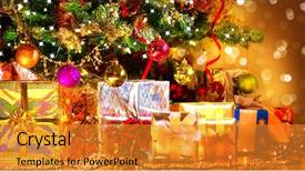  Presentation with gifs christmas - Presentation theme with gifts christmas and new year background and a gold colored foreground