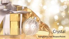  Presentation with blue golden stars - Audience pleasing slide set consisting of gifts in blur golden theme backdrop and a lemonade colored foreground