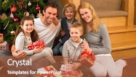  Presentation with family tree - Slides enhanced with gifts in front of christmas background and a red colored foreground