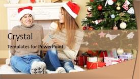  Presentation with red carpet - Slide deck enhanced with gifts sitting on carpet background and a coral colored foreground