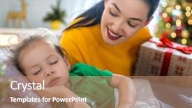  Presentation with loving mom - Theme with gifts spirit - merry christmas and happy holidays background and a coral colored foreground