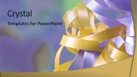  Presentation with background - Amazing PPT layouts having giftwrap - close up of ribbon details backdrop and a  colored foreground