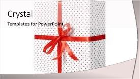  Presentation with gift ribbon - Presentation theme having giftwrap - gift with a ribbon background and a sky blue colored foreground