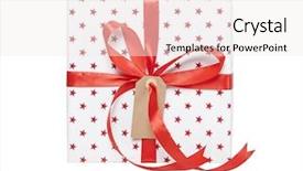  Presentation with gift ribbon - Slides featuring giftwrap - gift with a ribbon background and a sky blue colored foreground