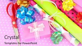  Presentation with old paper rolls - Cool new presentation theme with giftwrap - rolls of christmas wrapping paper backdrop and a  colored foreground