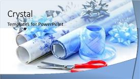  Presentation with old paper rolls - Amazing slides having giftwrap - rolls of christmas wrapping paper backdrop and a light blue colored foreground