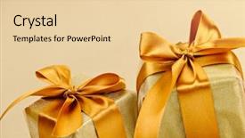  Presentation with fight two boxer boxing - Slide deck consisting of giftwrap - two gift boxes wrapped background and a lemonade colored foreground