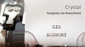  Presentation with gig economy - Colorful presentation theme enhanced with gig-economy-phrase-written backdrop and a white colored foreground