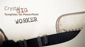  Presentation with worker - PPT layouts enhanced with gig-worker-phrase-written background and a cream colored foreground