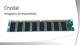  Presentation with module - Colorful presentation design enhanced with gold pc - close up image of memory backdrop and a white colored foreground