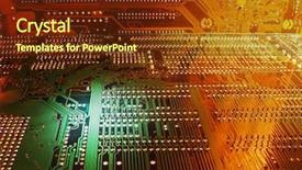  Presentation with circuit - Cool new slides with tec - close up of circuit boards backdrop and a tawny brown colored foreground