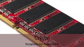  Presentation with module - Beautiful presentation theme featuring memory resistor - close-up of computer ram module backdrop and a tawny brown colored foreground