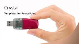  Presentation with lgbt diversity rainbow flag isolated - Amazing presentation having flash drive in hand isolated backdrop and a sky blue colored foreground