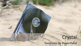  Presentation with lost - Audience pleasing PPT layouts consisting of lost and broken computer hardrive backdrop and a lemonade colored foreground