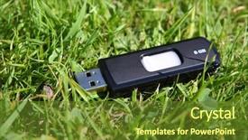  Presentation with flash - Audience pleasing presentation theme consisting of lost data flash drive backdrop and a tawny brown colored foreground