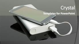  Presentation with power bank - Amazing PPT theme having power bank backdrop and a gray colored foreground