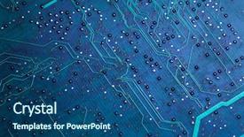  Presentation with printed circuit board - Colorful theme enhanced with printed green computer circuit board backdrop and a ocean colored foreground