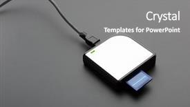  Presentation with smart card reader - Cool new PPT theme with standard sd memory cards backdrop and a gray colored foreground