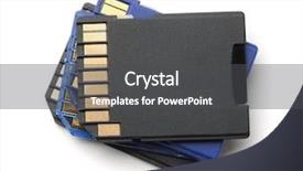  Presentation with memory - Presentation design with compact disk - stack of sd memory cards background and a dark gray colored foreground