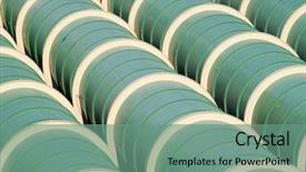  Presentation with water pipe - Presentation theme consisting of gigantic water pipes close up background and a seafoam green colored foreground