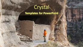  Presentation with cliff - PPT theme with gila-cliff-dwellings-national-monument background and a tawny brown colored foreground