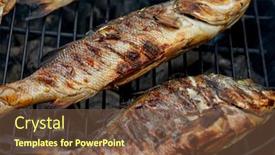  Presentation with fish grill there are fish - Colorful presentation theme enhanced with gilt-head-bream-fish-fried backdrop and a tawny brown colored foreground
