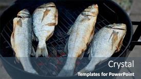  Presentation with grill - Amazing theme having gilt-head-bream-fish-fried backdrop and a ocean colored foreground