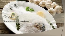  Presentation with salt - PPT theme enhanced with gilthead-baked-under-salt background and a soft green colored foreground