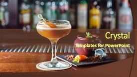  Presentation with cocktail bar - Audience pleasing slides consisting of gin - cocktail in the bar backdrop and a tawny brown colored foreground