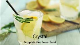  Presentation with lemon - Audience pleasing PPT theme consisting of gin - cold fresh cocktail with lemon backdrop and a yellow colored foreground