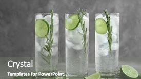  Presentation with cocktail - Theme having gin - glasses of cocktail with ice background and a gray colored foreground